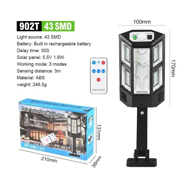 Luz Solar 15000LM 500㎡ con Sensor de Movimiento IP65 Resistente al Agua para Jardín, Calle y Pared (Copia)