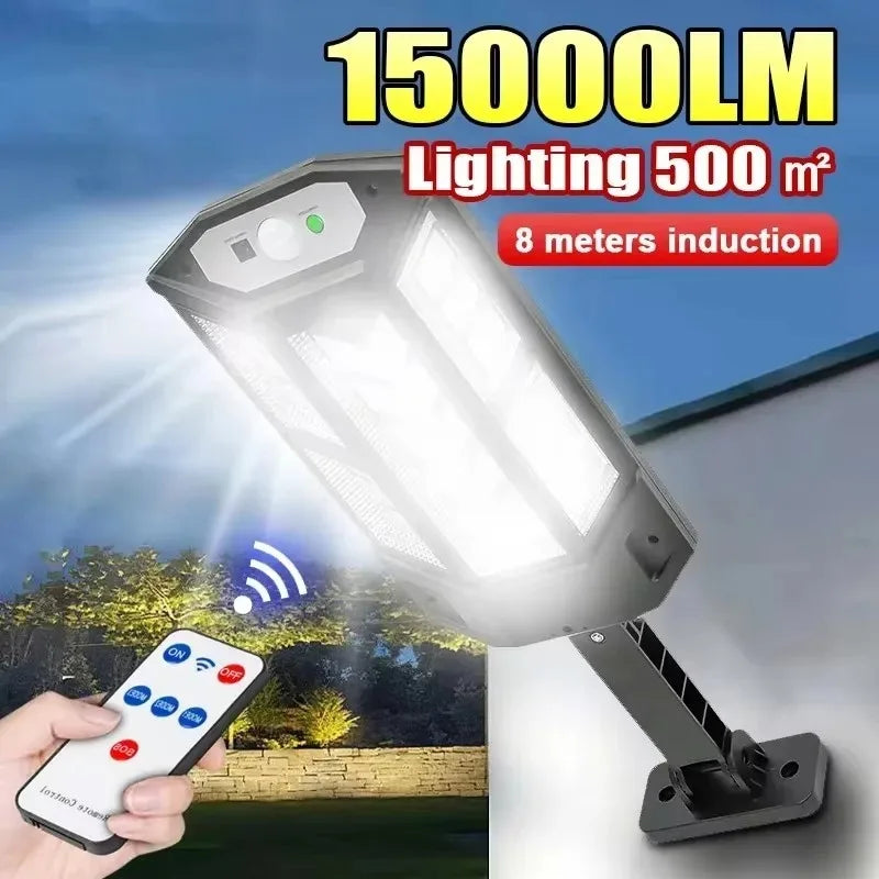 Luz Solar 15000LM 500㎡ con Sensor de Movimiento IP65 Resistente al Agua para Jardín, Calle y Pared (Copia)