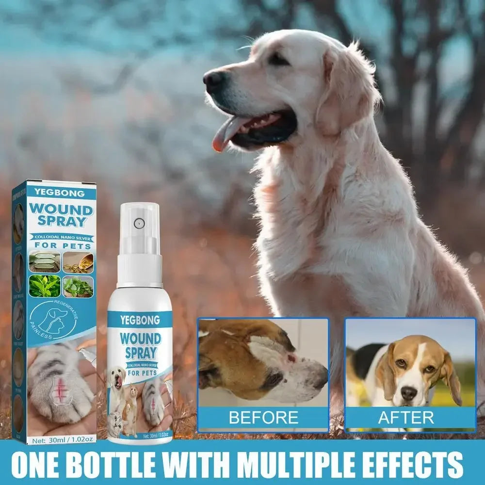 Spray Cuidado de Piel para Mascotas 30ml - Alivio del Picor para Perros y Gatos, Piel Sensible e Irritada
