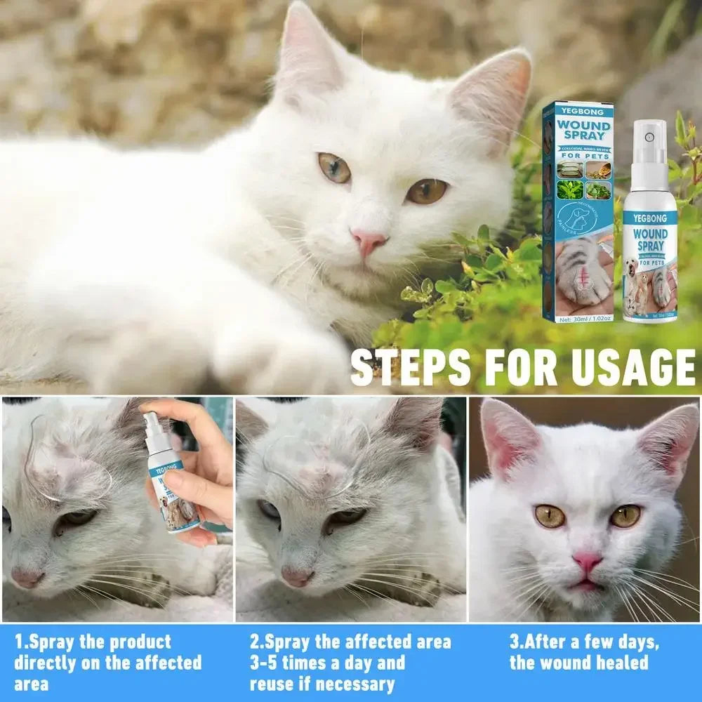 Spray Cuidado de Piel para Mascotas 30ml - Alivio del Picor para Perros y Gatos, Piel Sensible e Irritada