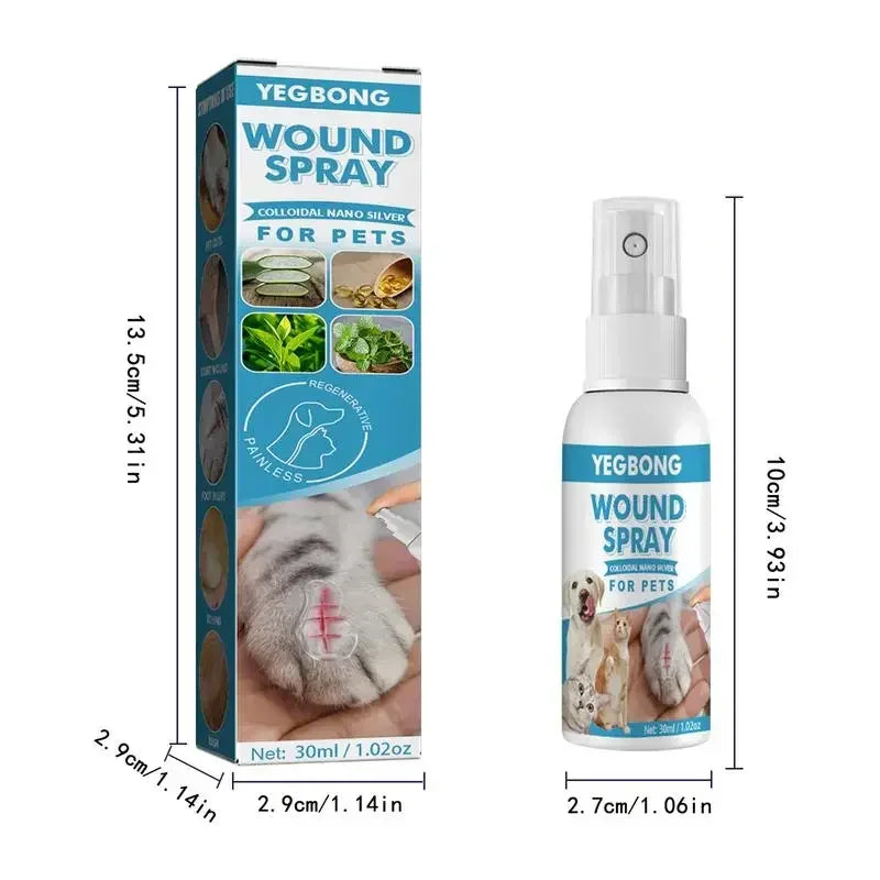 Spray Cuidado de Piel para Mascotas 30ml - Alivio del Picor para Perros y Gatos, Piel Sensible e Irritada