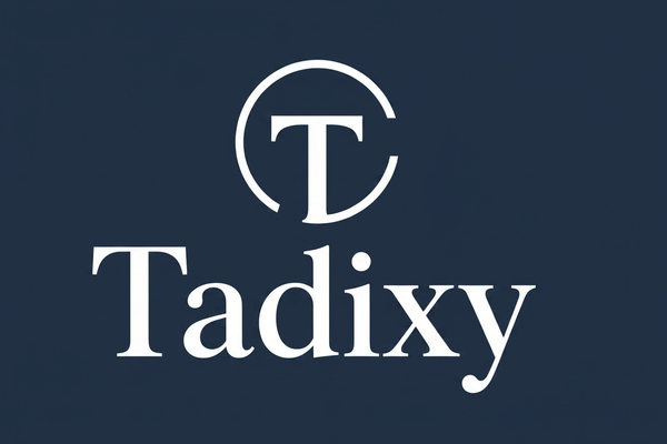 Logo Tadixy blanco sobre azul